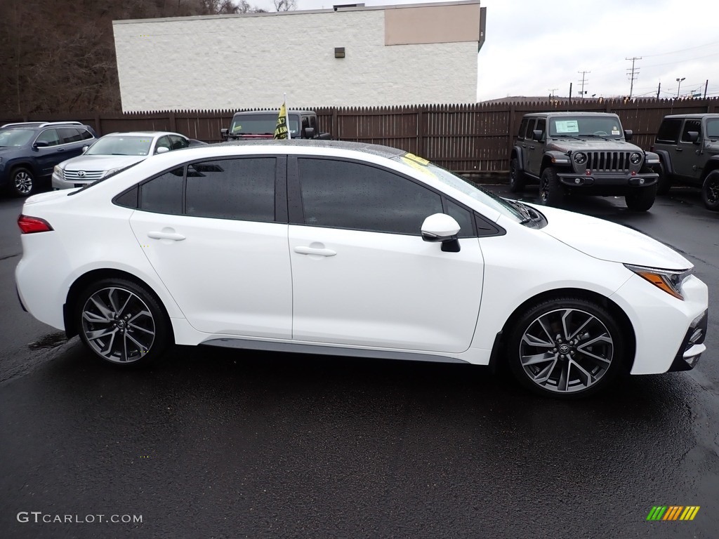 Super White 2021 Toyota Corolla SE Nightshade Edition Exterior Photo #145513881