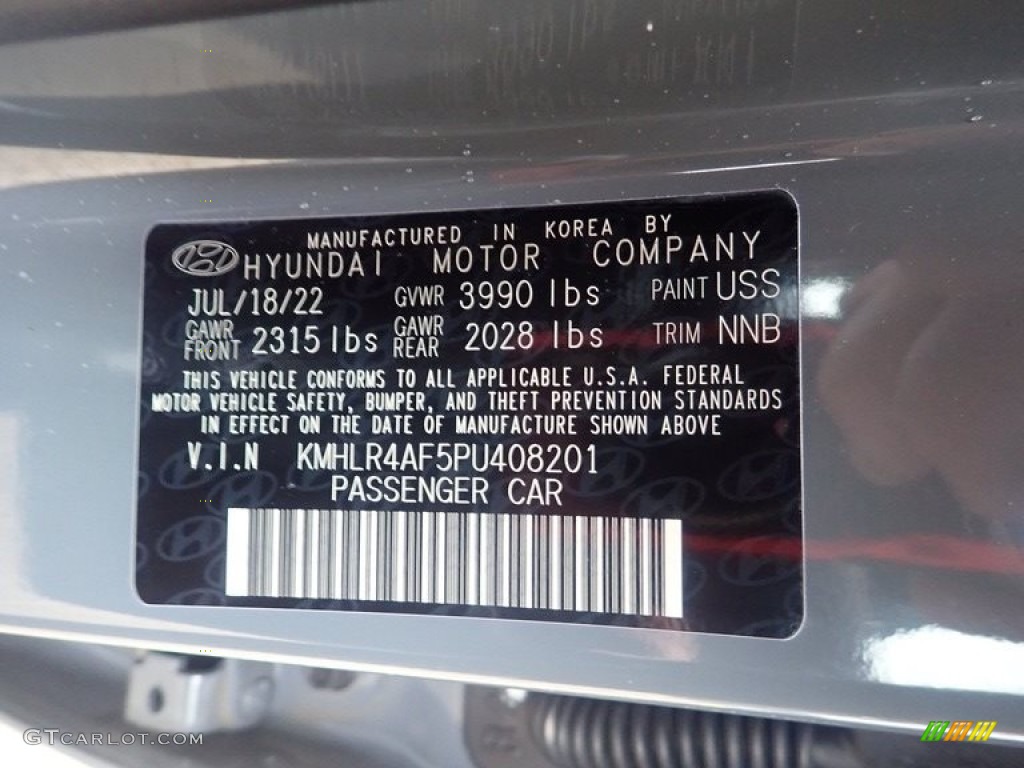 2023 Elantra Color Code USS for Electric Shadow Photo #145514163