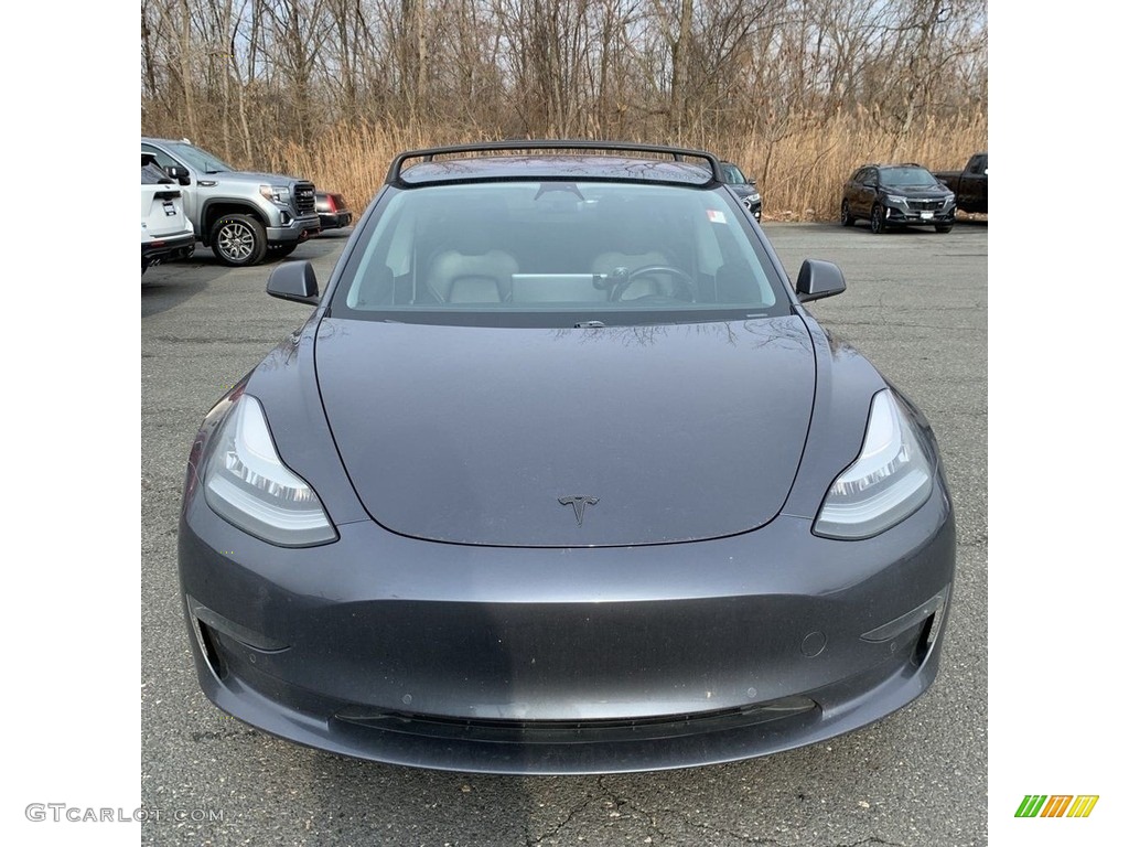 2018 Model 3 Long Range - Midnight Silver Metallic / Black photo #2