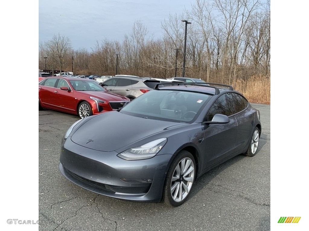 2018 Model 3 Long Range - Midnight Silver Metallic / Black photo #3