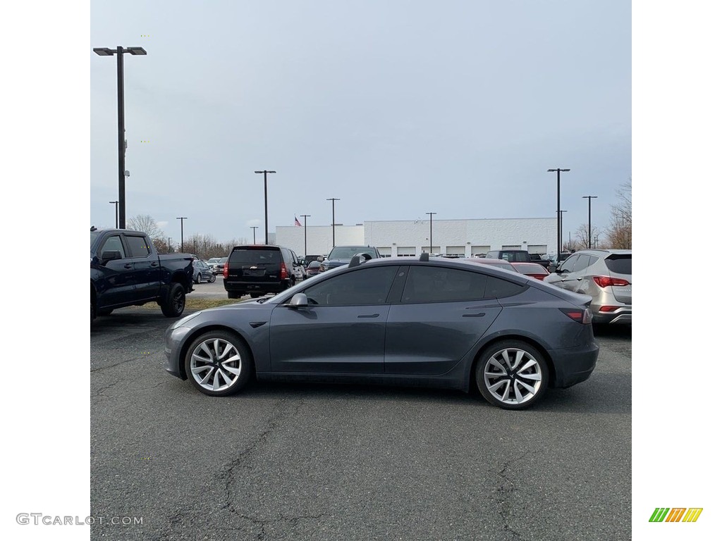 2018 Model 3 Long Range - Midnight Silver Metallic / Black photo #8