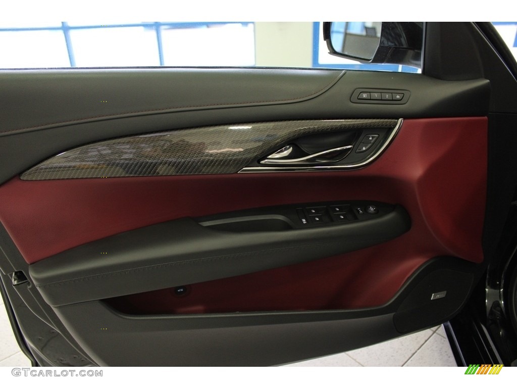 2014 Cadillac ATS 2.0L Turbo AWD Morello Red/Jet Black Door Panel Photo #145515854