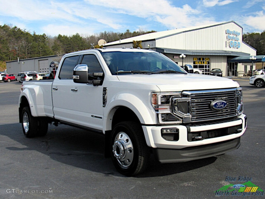 Star White Metallic Tri-Coat 2022 Ford F450 Super Duty Platinum Crew Cab 4x4 Exterior Photo #145517551