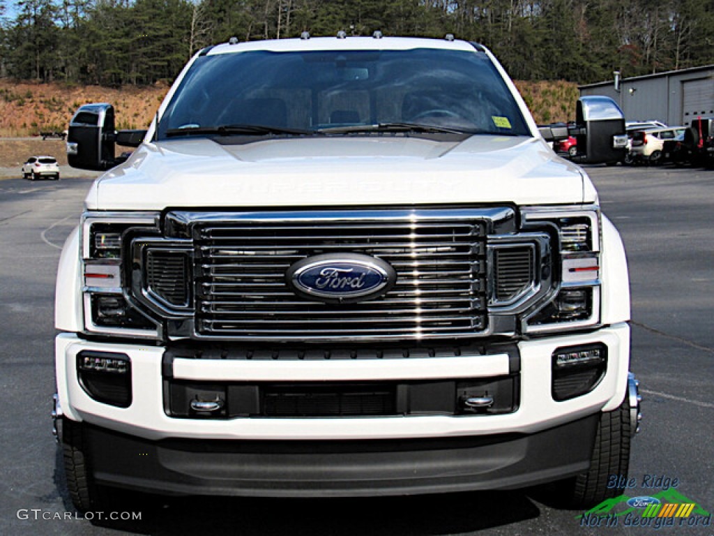 Star White Metallic Tri-Coat 2022 Ford F450 Super Duty Platinum Crew Cab 4x4 Exterior Photo #145517572