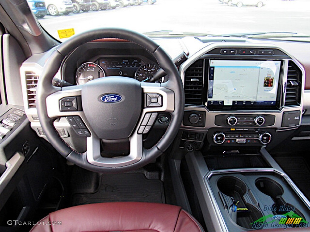 2022 Ford F450 Super Duty Platinum Crew Cab 4x4 Black Onyx/Carmelo Dashboard Photo #145517695