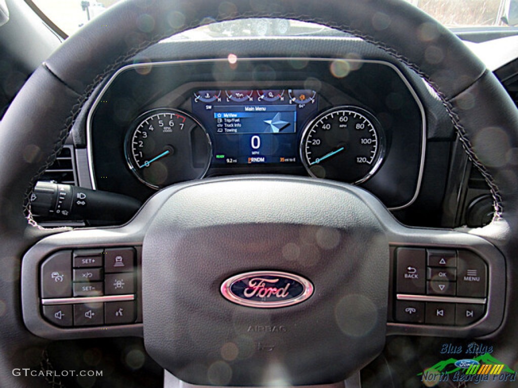 2023 Ford F150 XLT SuperCrew 4x4 Black Steering Wheel Photo #145518160