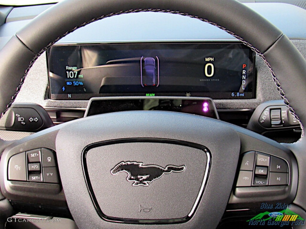 2023 Ford Mustang Mach-E GT eAWD Gray/Metallic Steering Wheel Photo #145518661