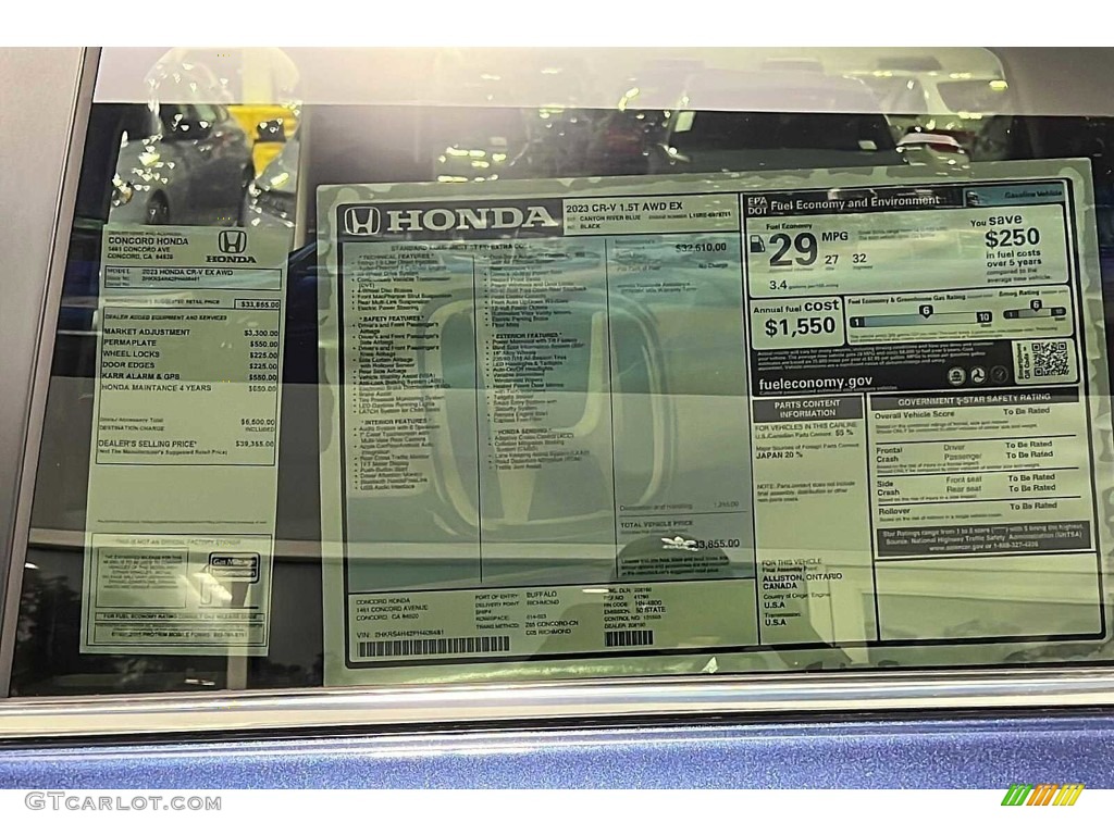 2023 Honda CR-V EX AWD Window Sticker Photos
