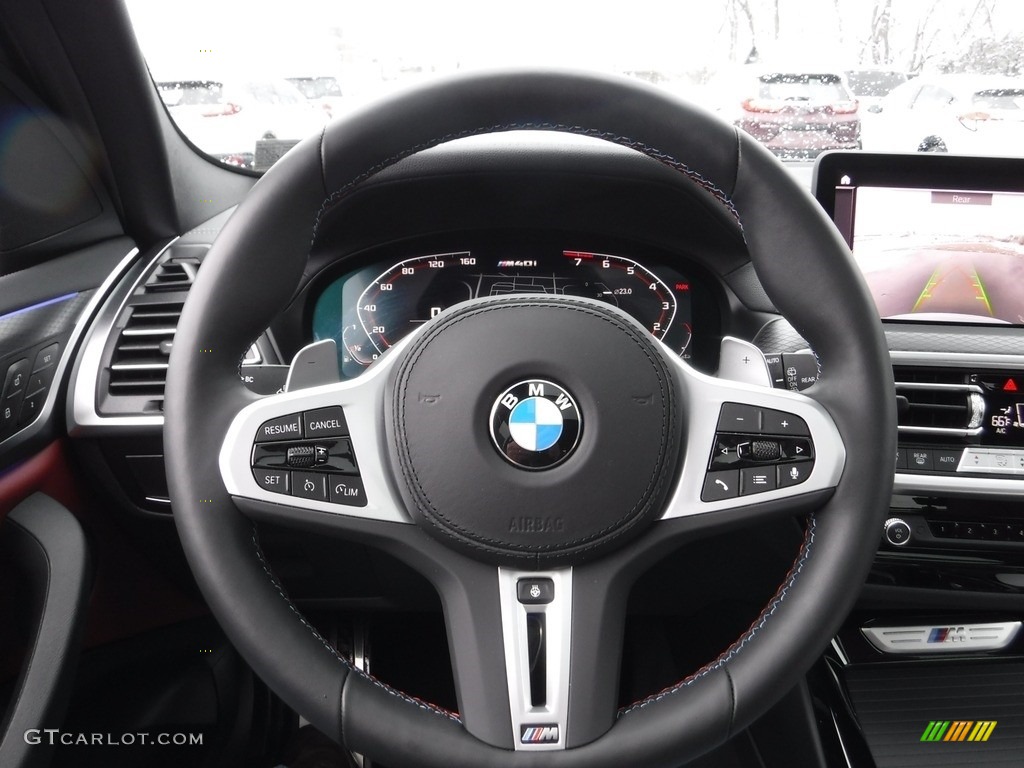 2022 BMW X3 M40i Tacora Red Steering Wheel Photo #145523123