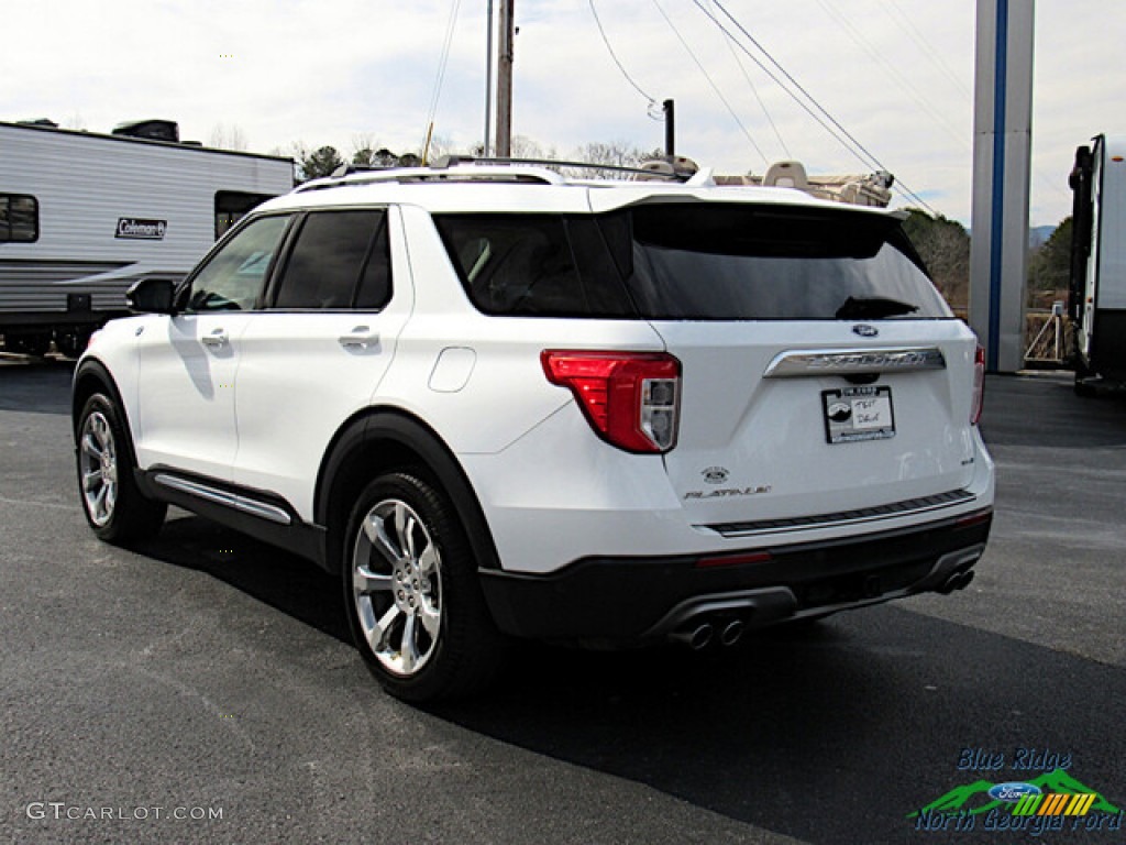 2020 Explorer Platinum 4WD - Star White Metallic Tri-Coat / Sandstone photo #3