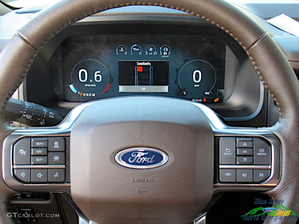 2022 Ford Expedition King Ranch Max 4x4 King Ranch Java Steering Wheel Photo #145524854