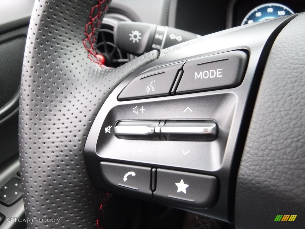 2022 Hyundai Kona N Line AWD Black Steering Wheel Photo #145527224