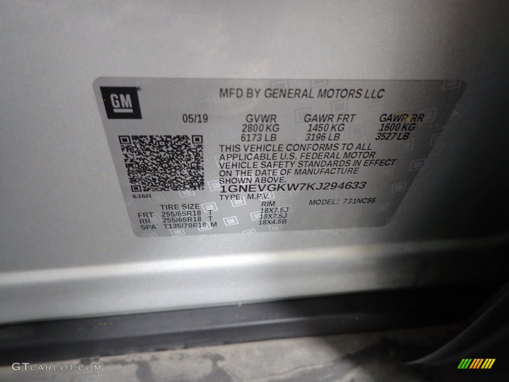 2019 Traverse LT AWD - Silver Ice Metallic / Jet Black photo #35