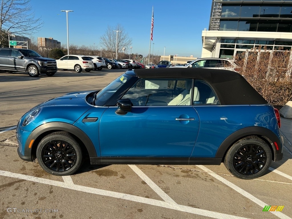 Island Blue Metallic 2023 Mini Convertible Cooper Exterior Photo #145528262