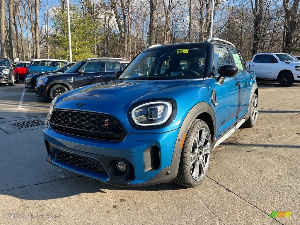 2023 Countryman Cooper S All4 - Island Blue Metallic / Cloth/Leatherette Black Pearl photo #1