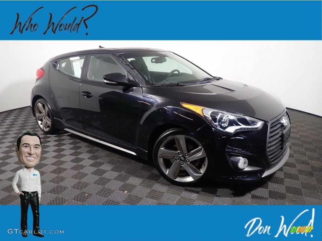 2013 Veloster Turbo - Ultra Black / Black photo #1