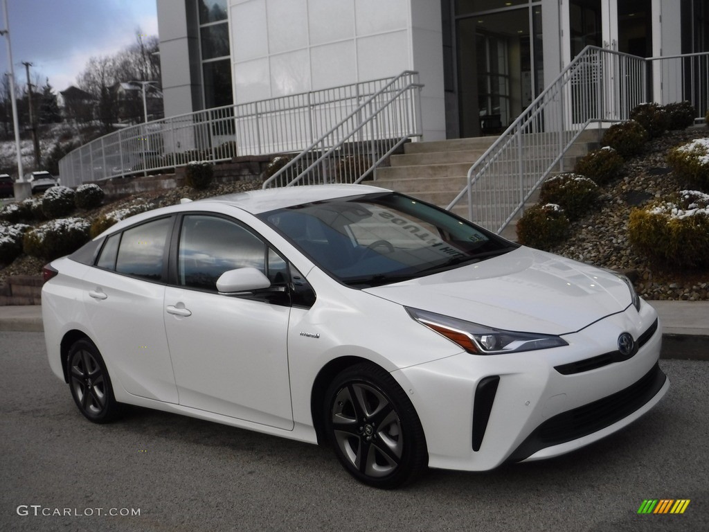 2019 Prius XLE - Blizzard White Pearl / Black photo #1