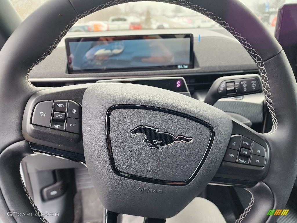 2023 Ford Mustang Mach-E GT eAWD Gray/Metallic Steering Wheel Photo #145532379