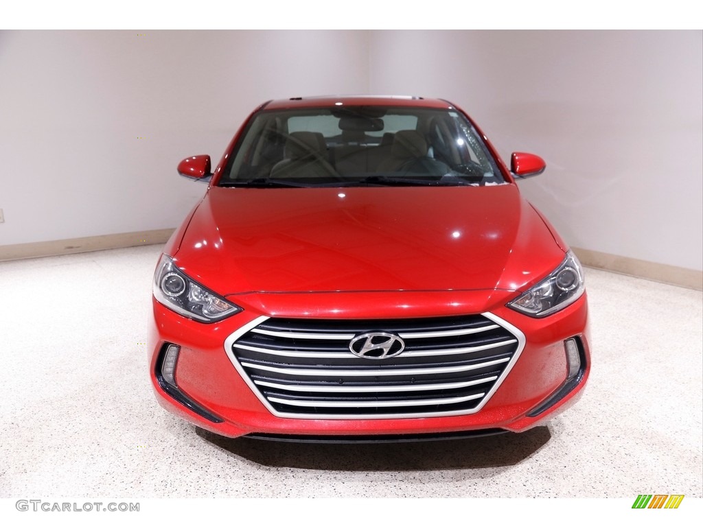 2018 Elantra Value Edition - Scarlet Red / Beige photo #2