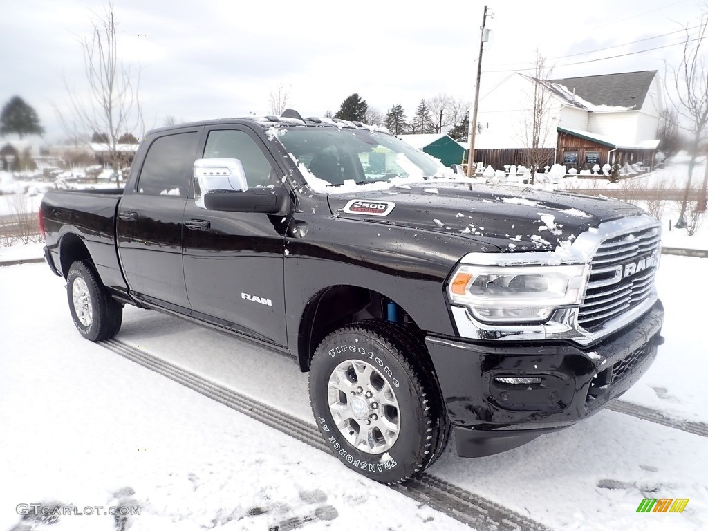 Diamond Black Crystal Pearl 2023 Ram 2500 Laramie Crew Cab 4x4 Exterior Photo #145532550