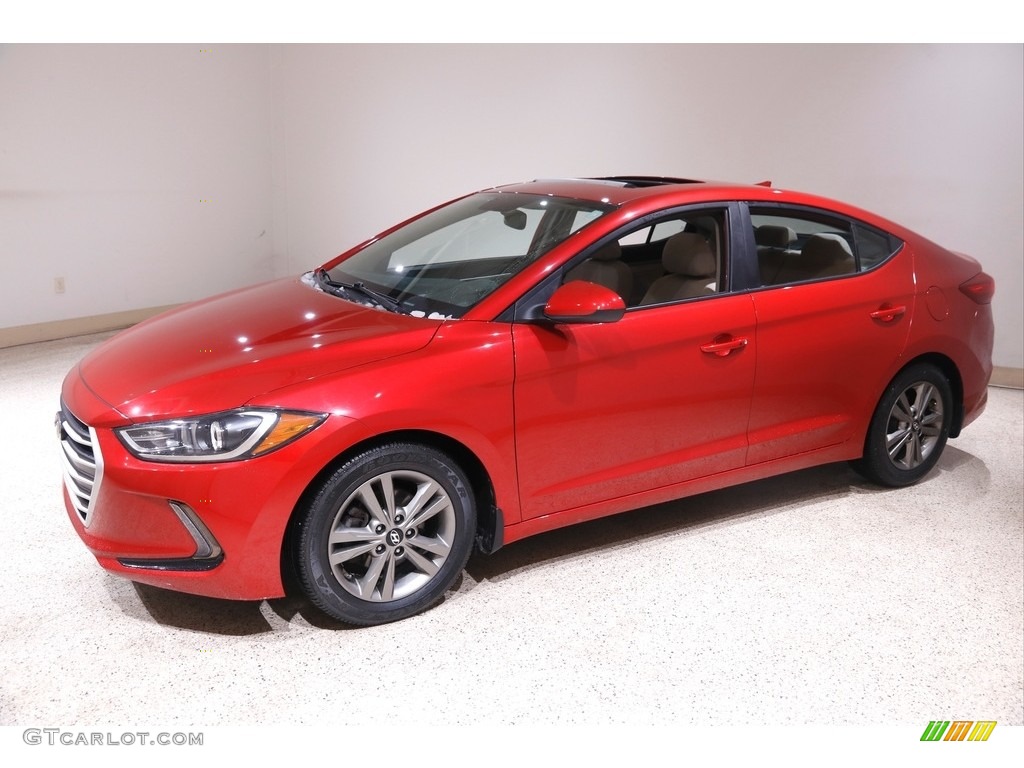2018 Elantra Value Edition - Scarlet Red / Beige photo #3