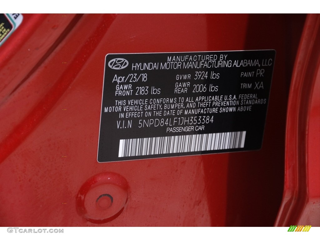 2018 Elantra Value Edition - Scarlet Red / Beige photo #20