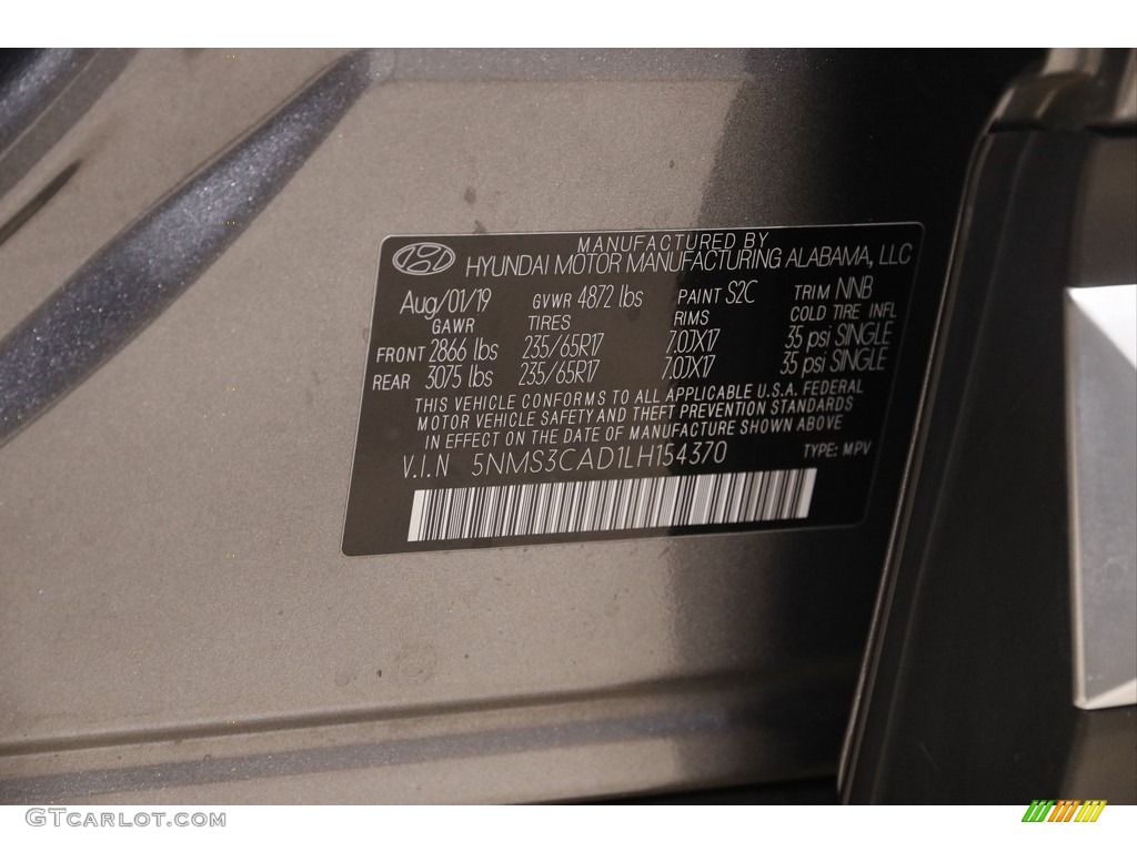 2020 Santa Fe SEL AWD - Machine Gray / Black photo #20