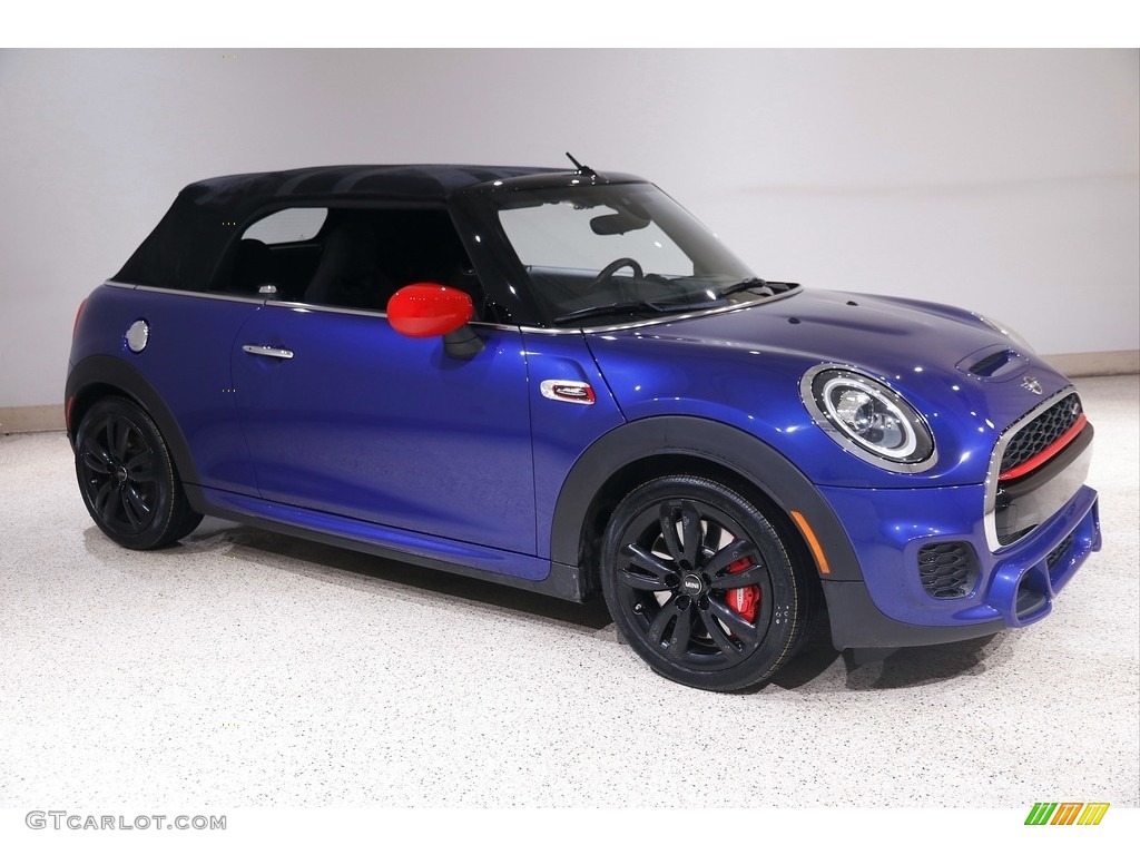 2020 Convertible John Cooper Works - Starlight Blue Metallic / JCW Double Stripe Carbon Black photo #2