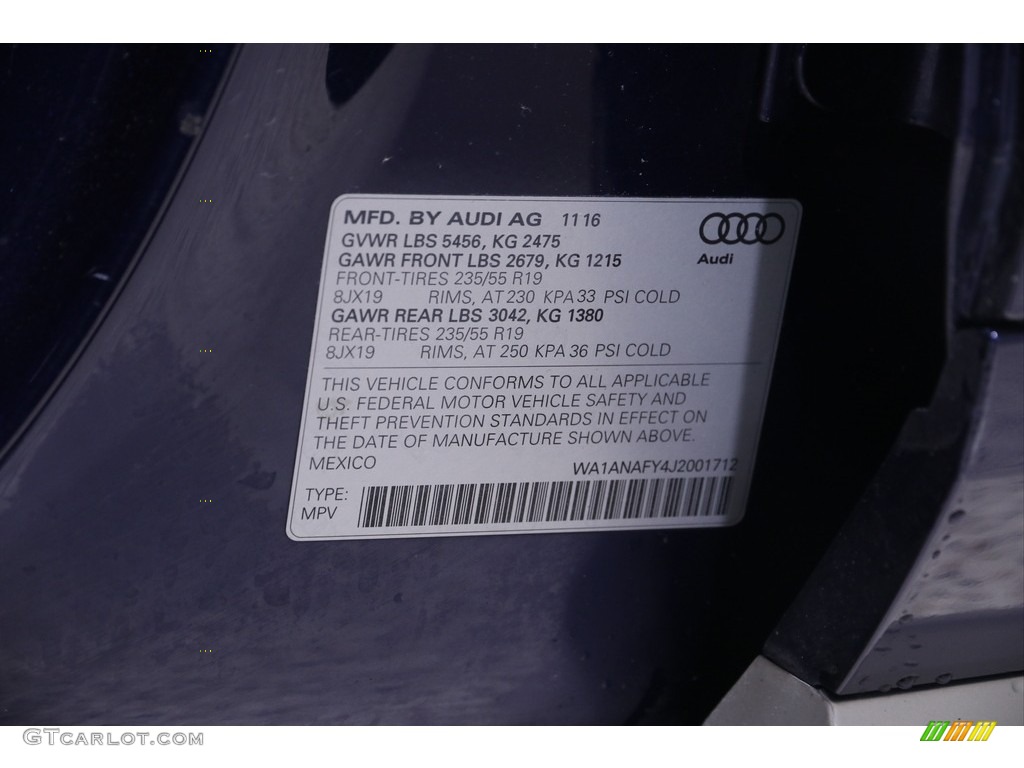 2018 Q5 2.0 TFSI Premium quattro - Utopia Blue Metallic / Black photo #24