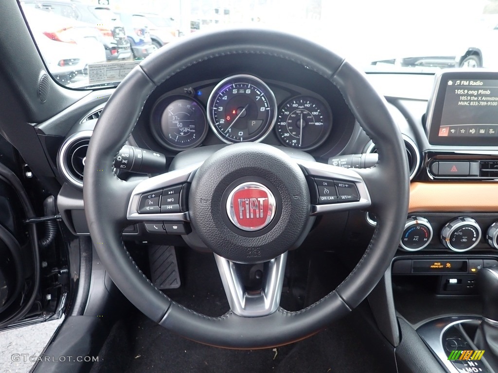 2019 Fiat 124 Spider Lusso Roadster Nero (Black) Steering Wheel Photo #145539007