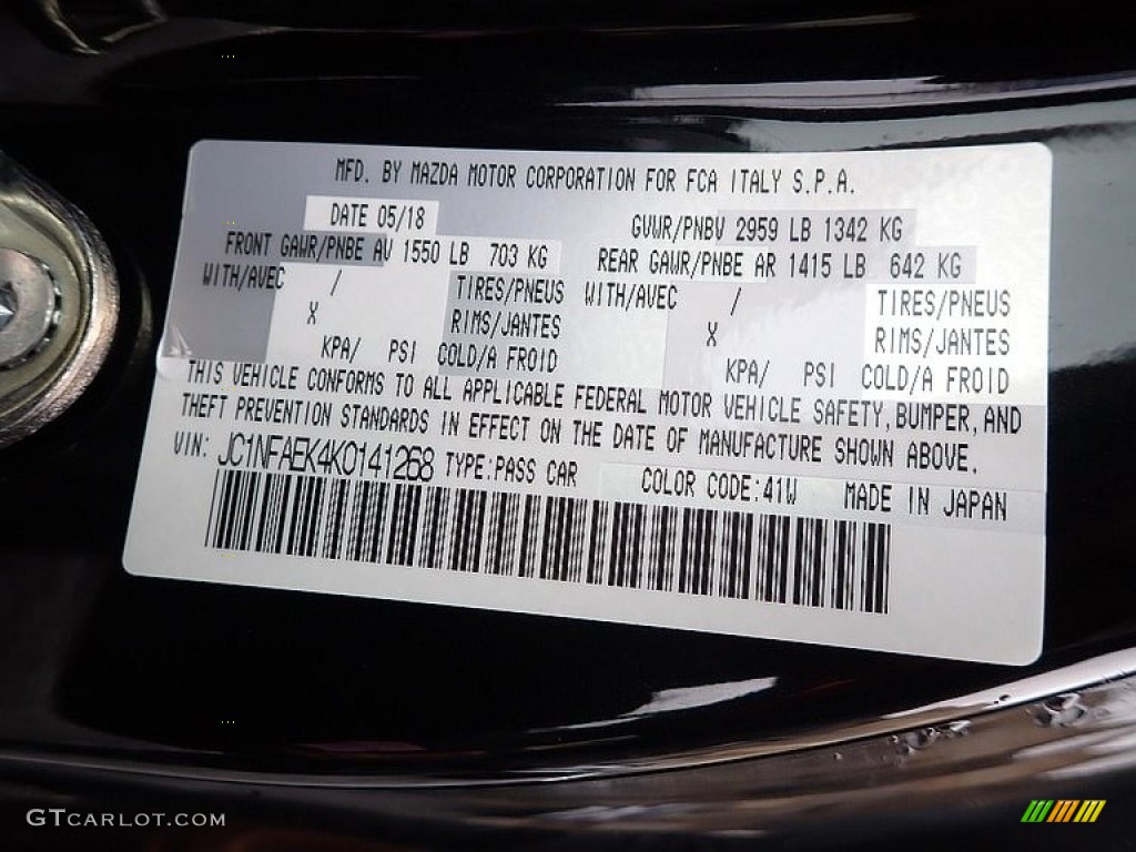 2019 124 Spider Color Code 41W for Black Photo #145539031