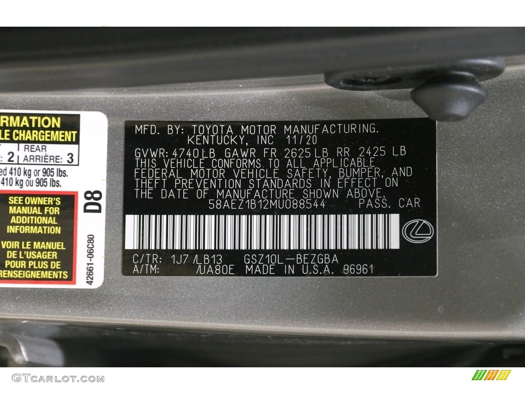 2021 ES 350 Luxury - Atomic Silver / Chateau photo #21