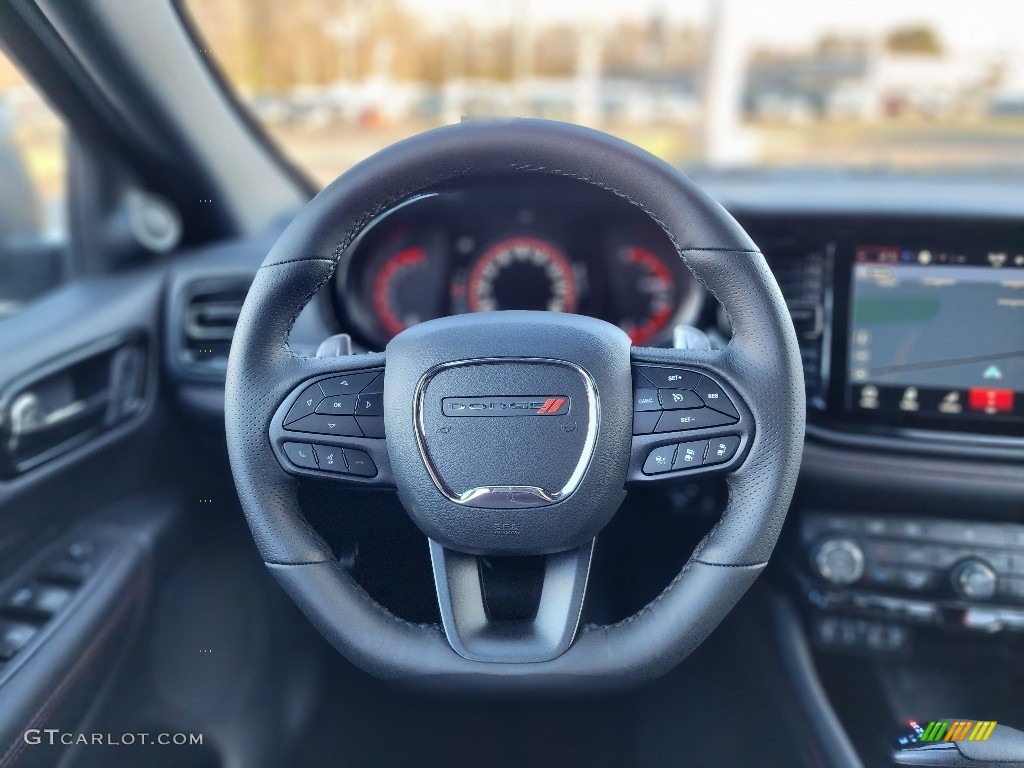 2023 Dodge Durango R/T Blacktop AWD Black Steering Wheel Photo #145542481