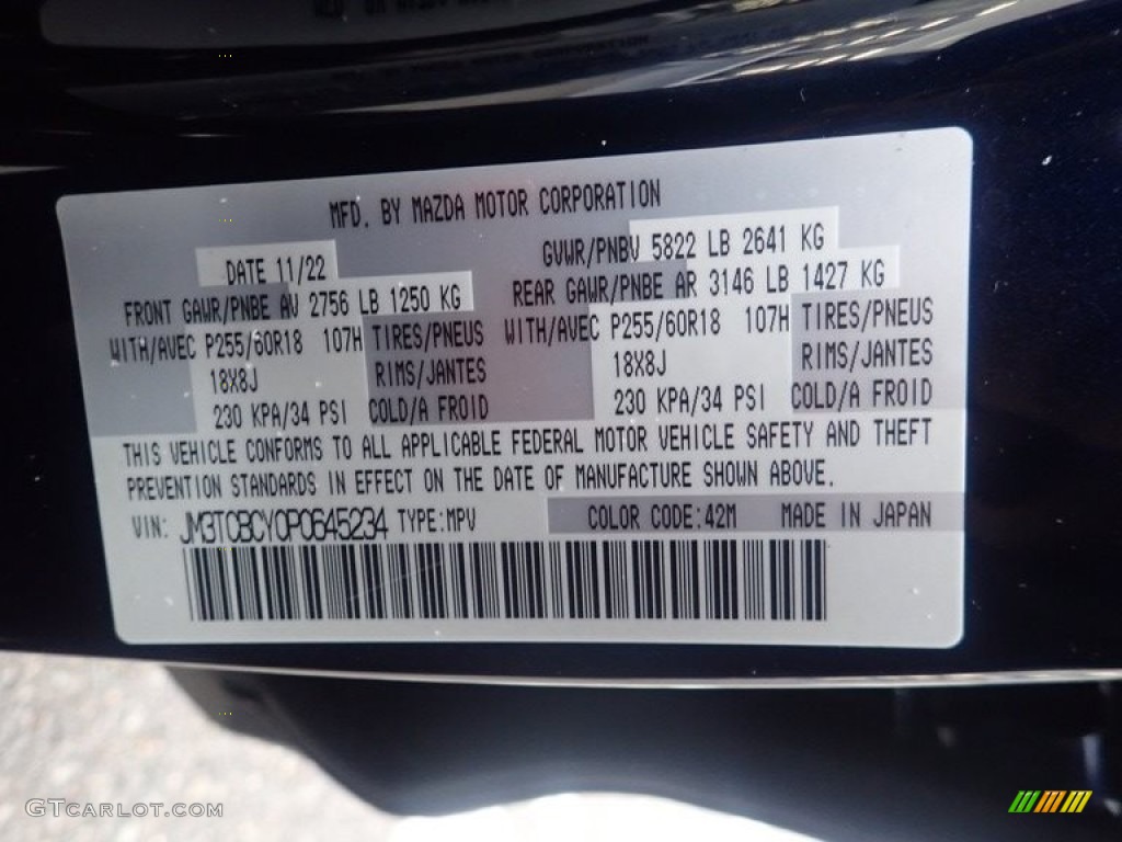 2023 Mazda CX-9 Touring AWD Color Code Photos
