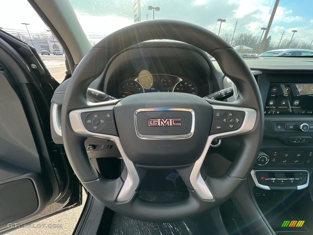 2022 GMC Terrain SLE AWD Jet Black Steering Wheel Photo #145543405