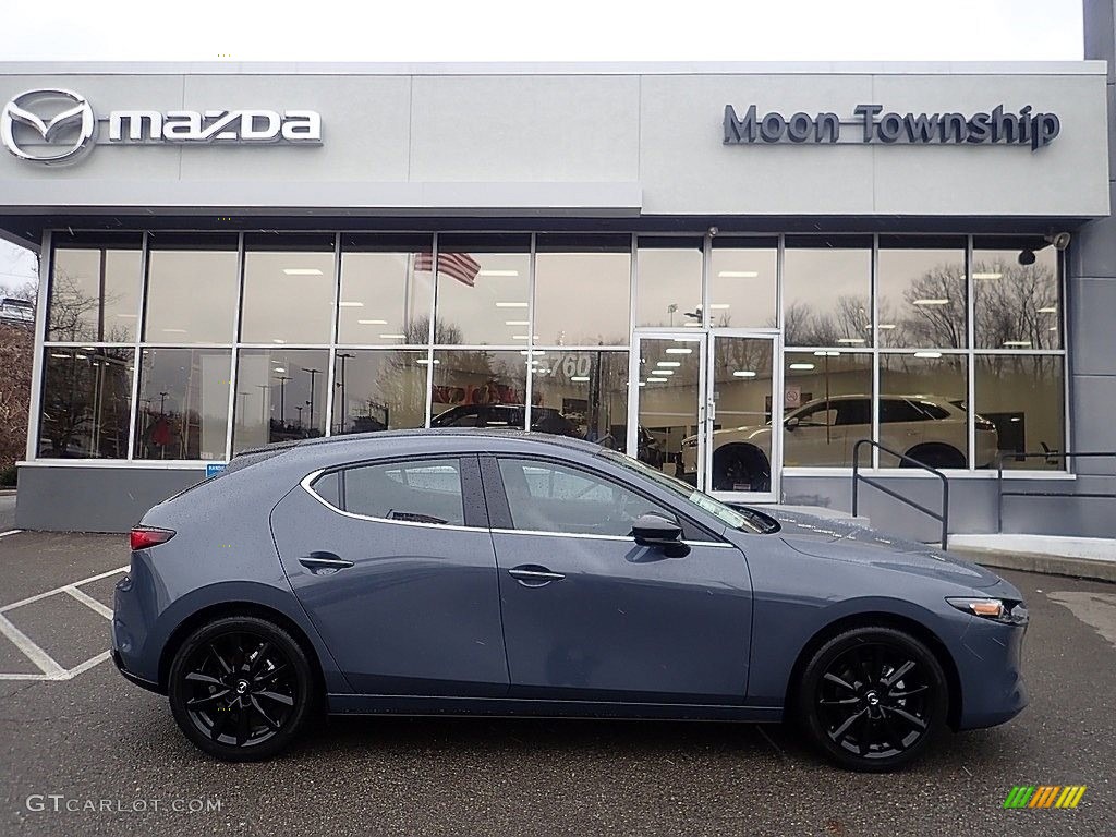 2023 Mazda3 2.5 S Carbon Edition Hatchback - Polymetal Gray Metallic / Red photo #1