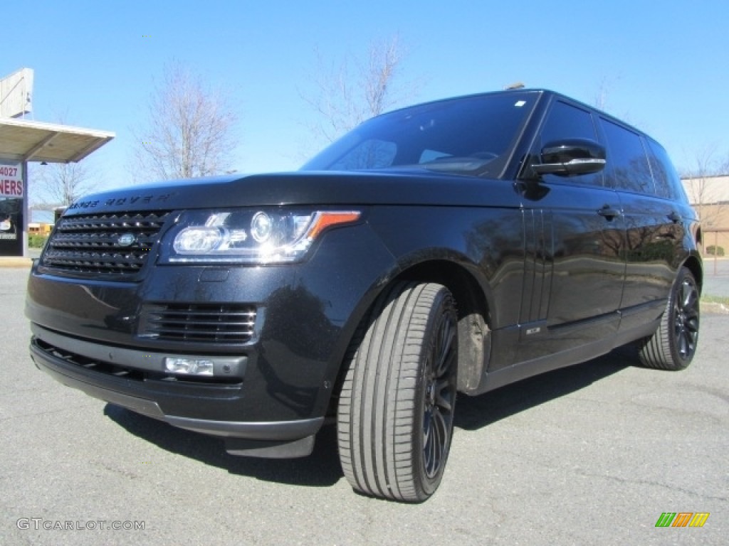 2017 Range Rover Supercharged LWB - Santorini Black Metallic / Ebony/Ebony photo #6