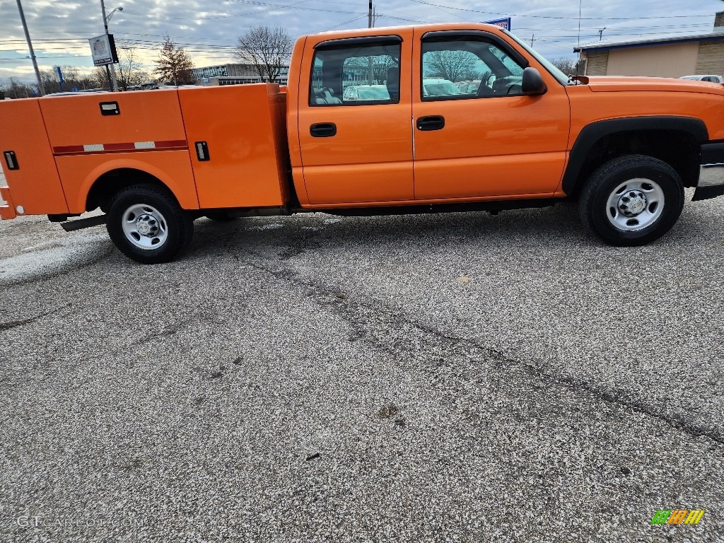 2006 Silverado 2500HD Work Truck Crew Cab 4x4 Chassis - Custom Orange Metallic / Dark Charcoal photo #5