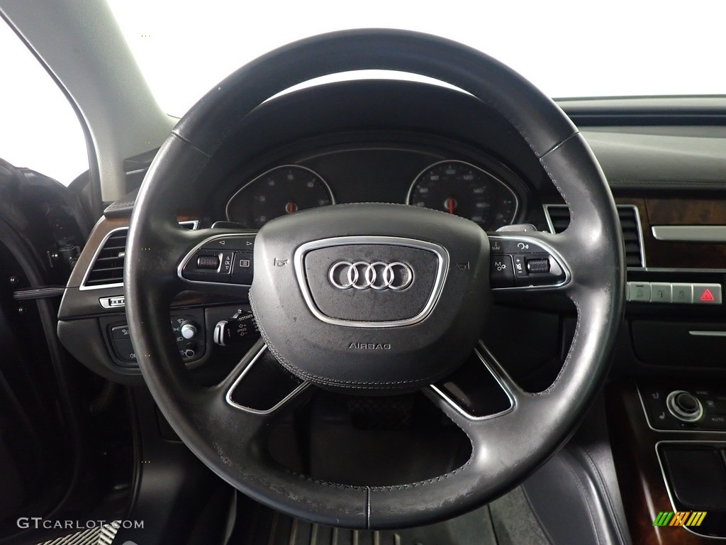 2018 Audi A8 L 3.0T quattro Black Steering Wheel Photo #145548166