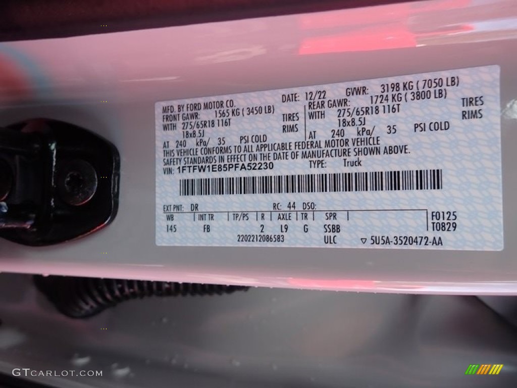 2023 F150 Color Code DR for Avalanche Photo #145549201
