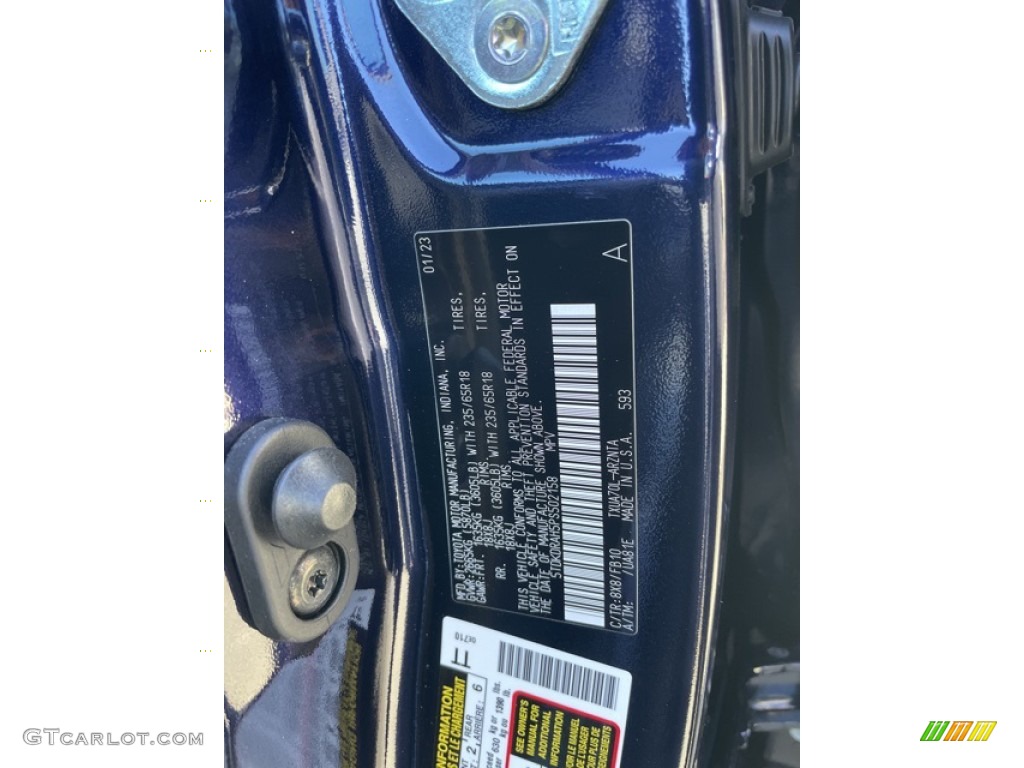 2023 Highlander Color Code 8X8 for Blueprint Photo #145549645