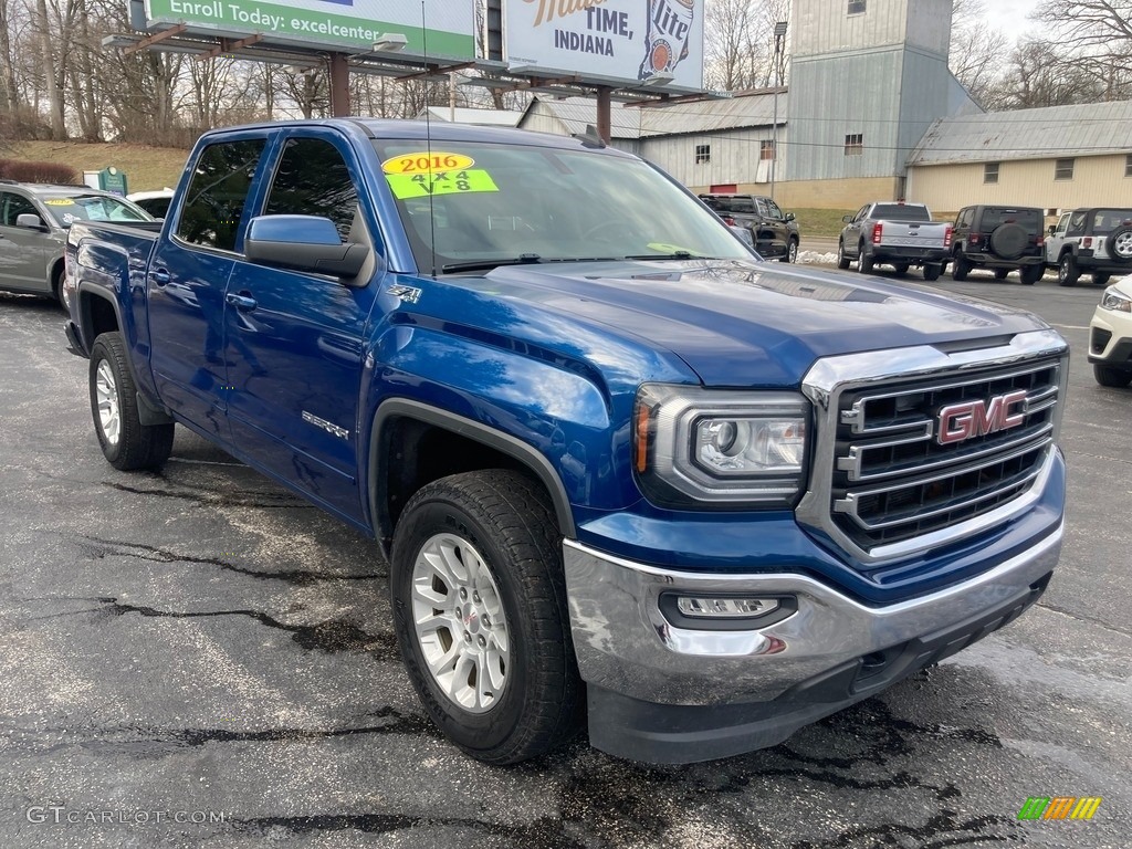 2016 Sierra 1500 SLE Crew Cab 4WD - Stone Blue Metallic / Jet Black photo #7