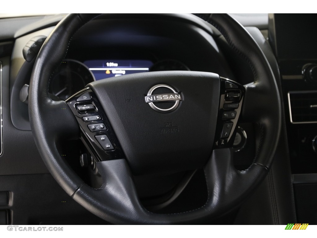 2022 Nissan Armada SL 4x4 Black Steering Wheel Photo #145554482