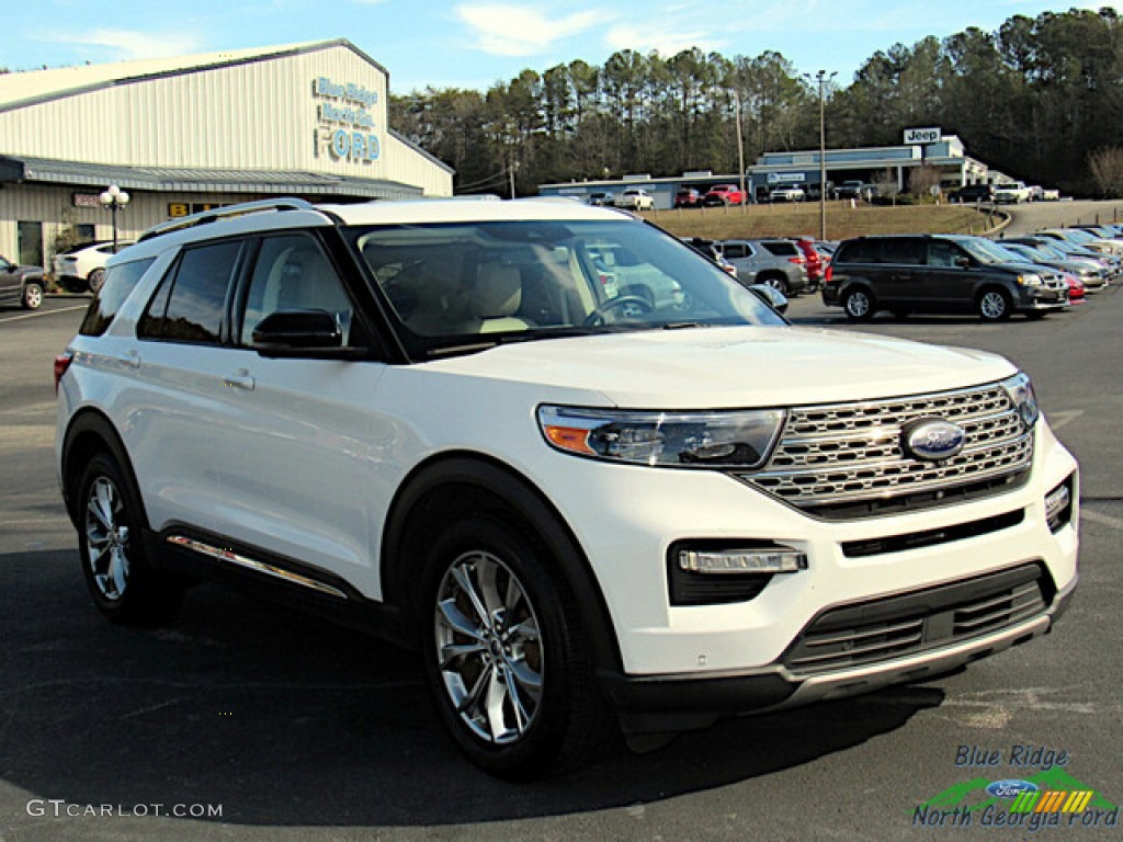 2021 Explorer Limited - Star White Metallic Tri-Coat / Sandstone photo #7