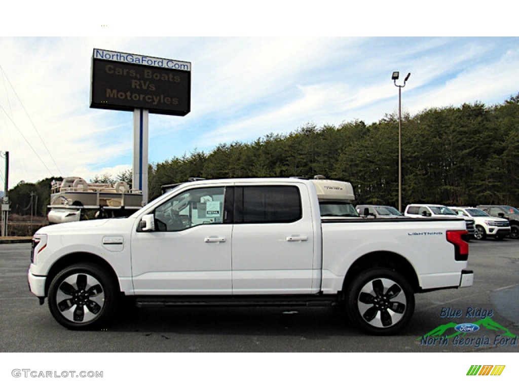Oxford White 2023 Ford F150 Lightning Platinum 4x4 Exterior Photo #145555195