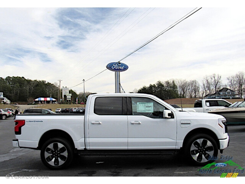 Oxford White 2023 Ford F150 Lightning Platinum 4x4 Exterior Photo #145555255