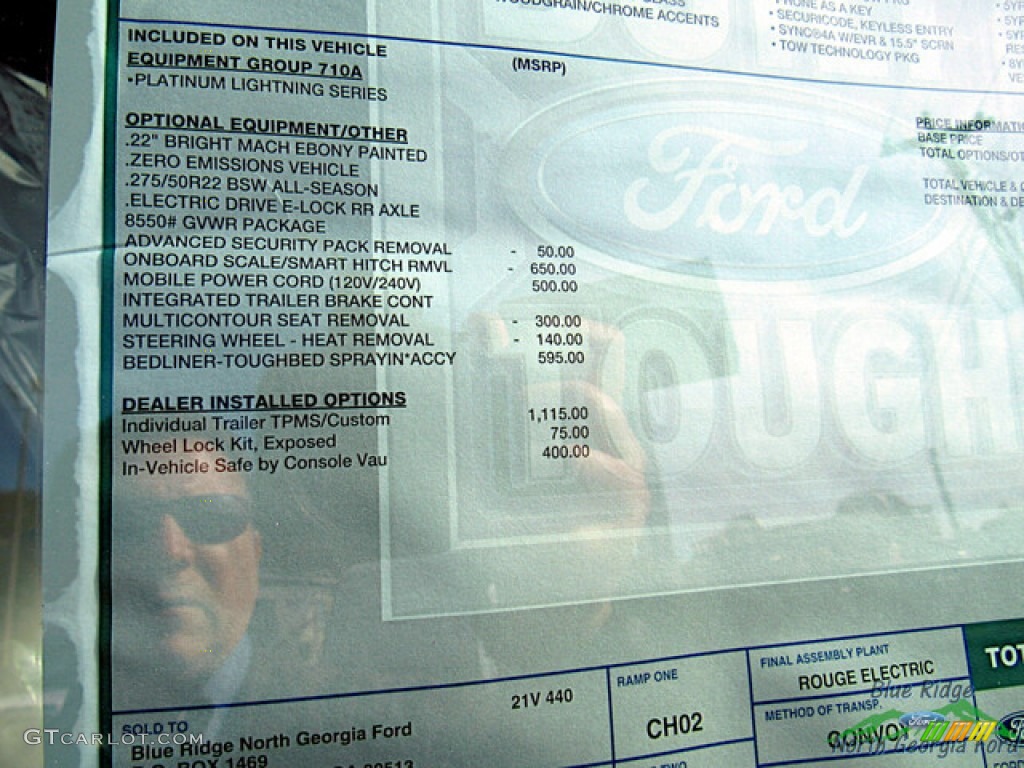 2023 Ford F150 Lightning Platinum 4x4 Window Sticker Photos