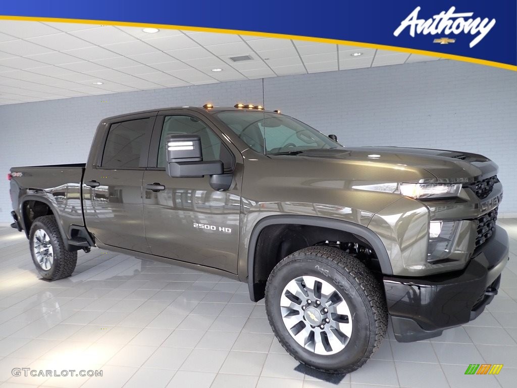 2023 Silverado 2500HD Custom Crew Cab 4x4 - Greenstone Metallic / Jet Black photo #1