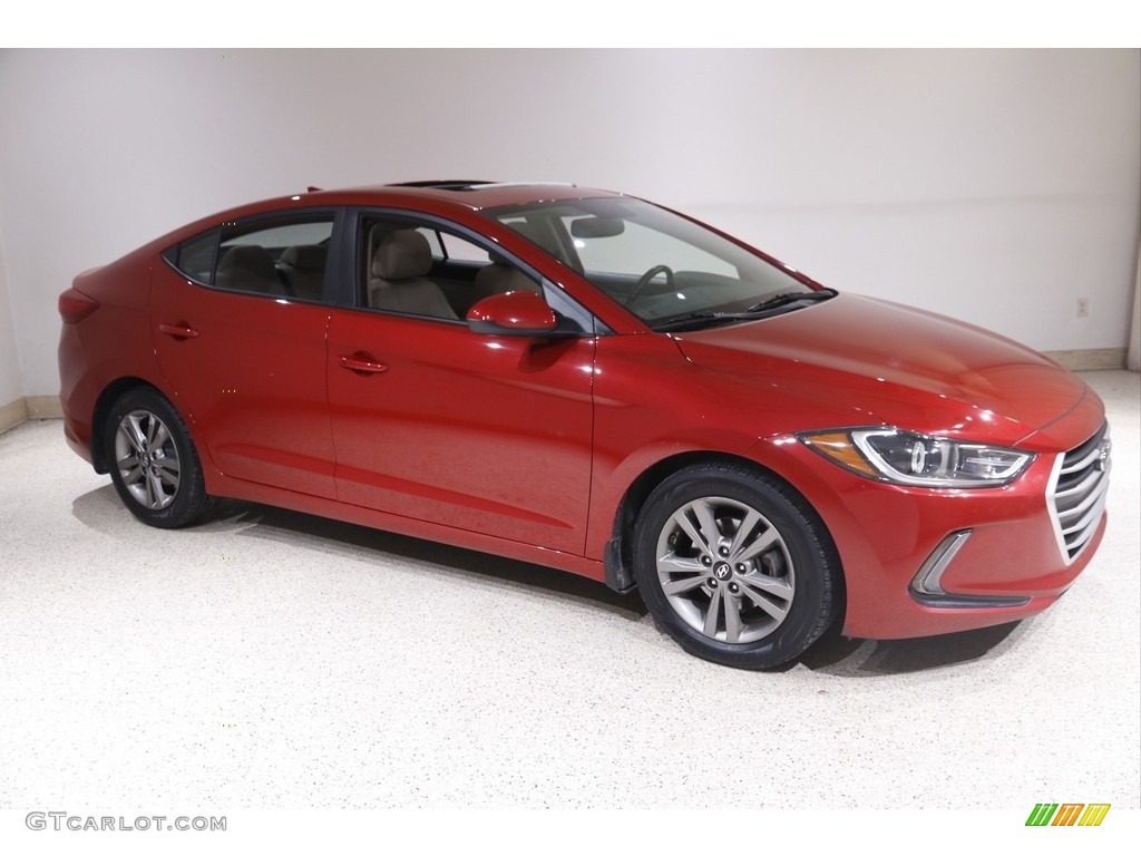 2018 Elantra Value Edition - Scarlet Red / Beige photo #1