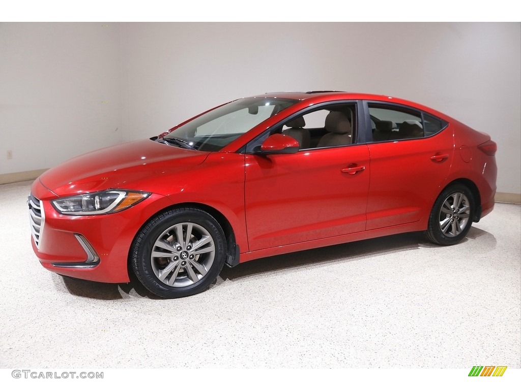 2018 Elantra Value Edition - Scarlet Red / Beige photo #3